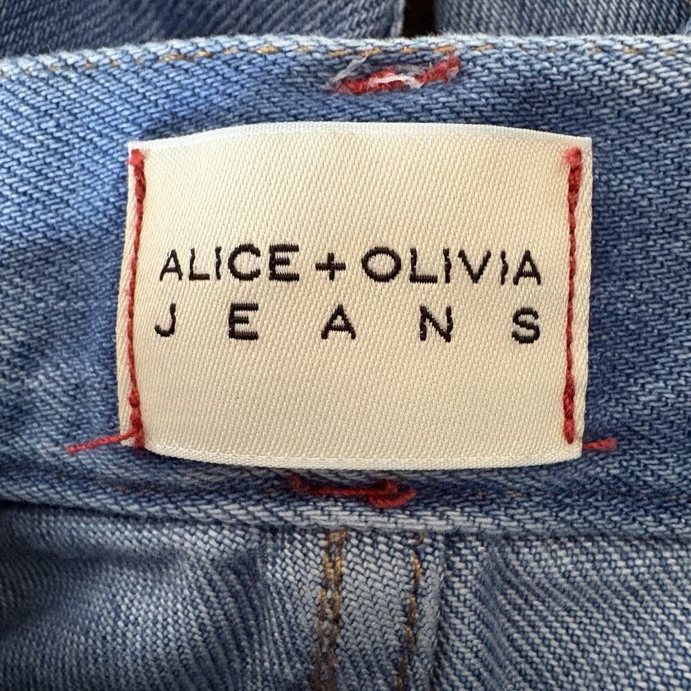 Alice + Olivia Cay Baggy Denim Cargo Jeans Wide Leg Brea Blue SZ 25 Streetwear - Picture 8 of 14